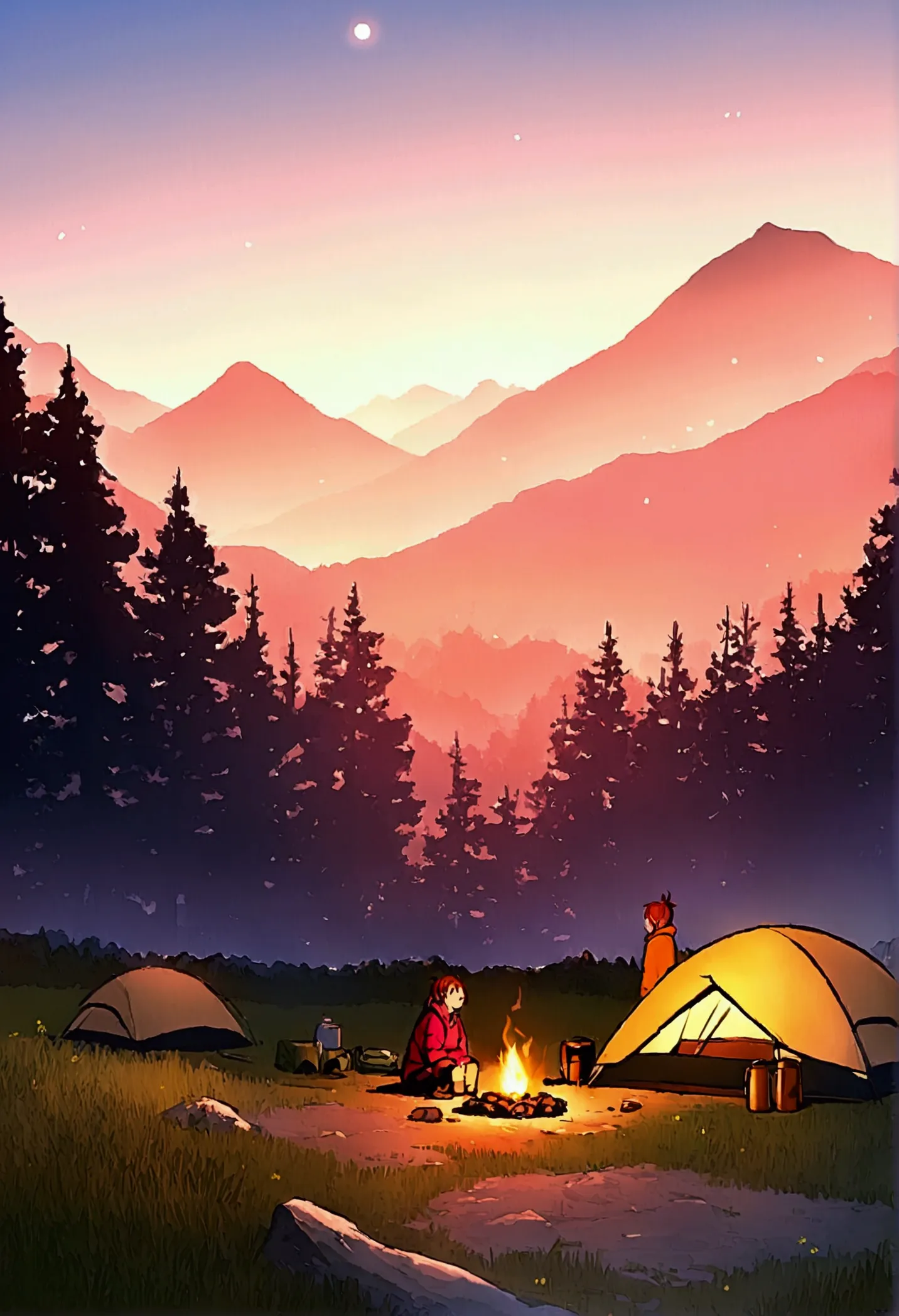 background,camp site,in the mountains