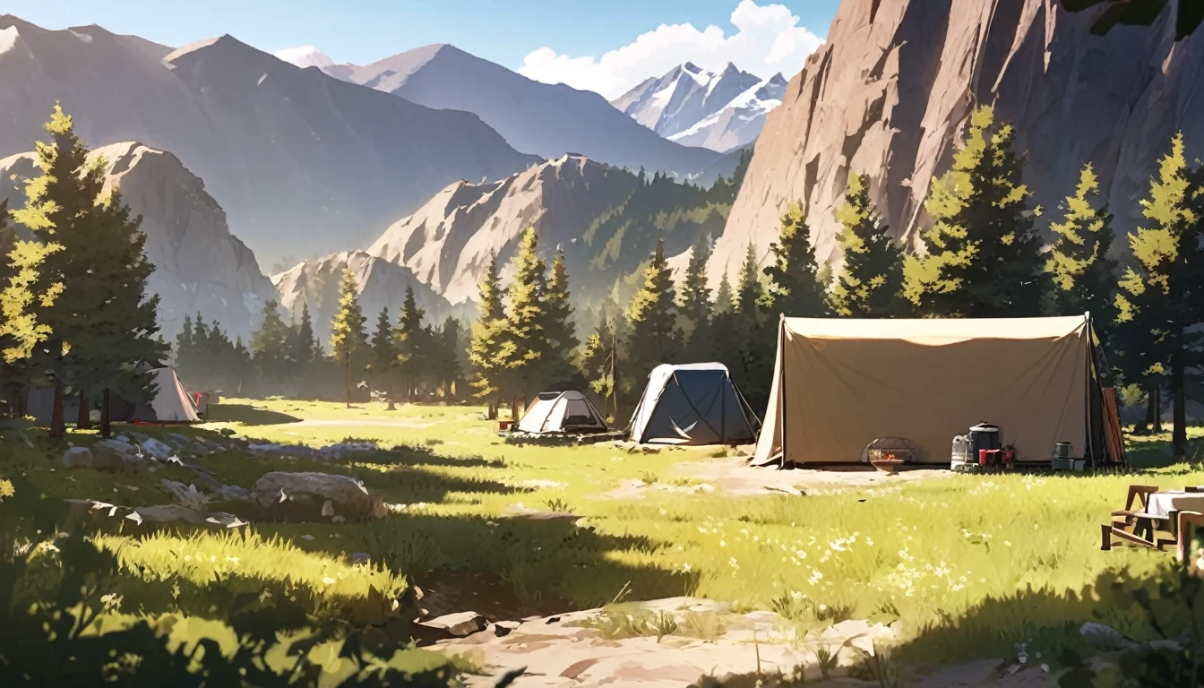 background,camp site,In the mountains,noon