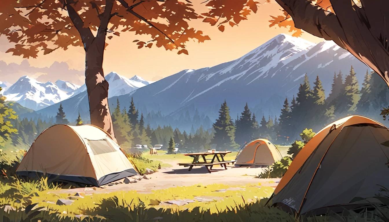 background,camp site,In the mountains,noon