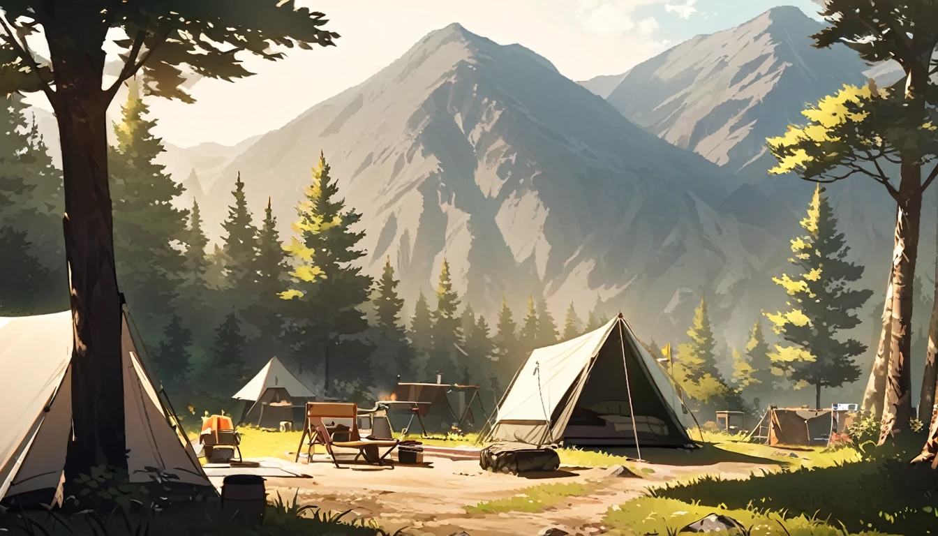 background,camp site,In the mountains,noon