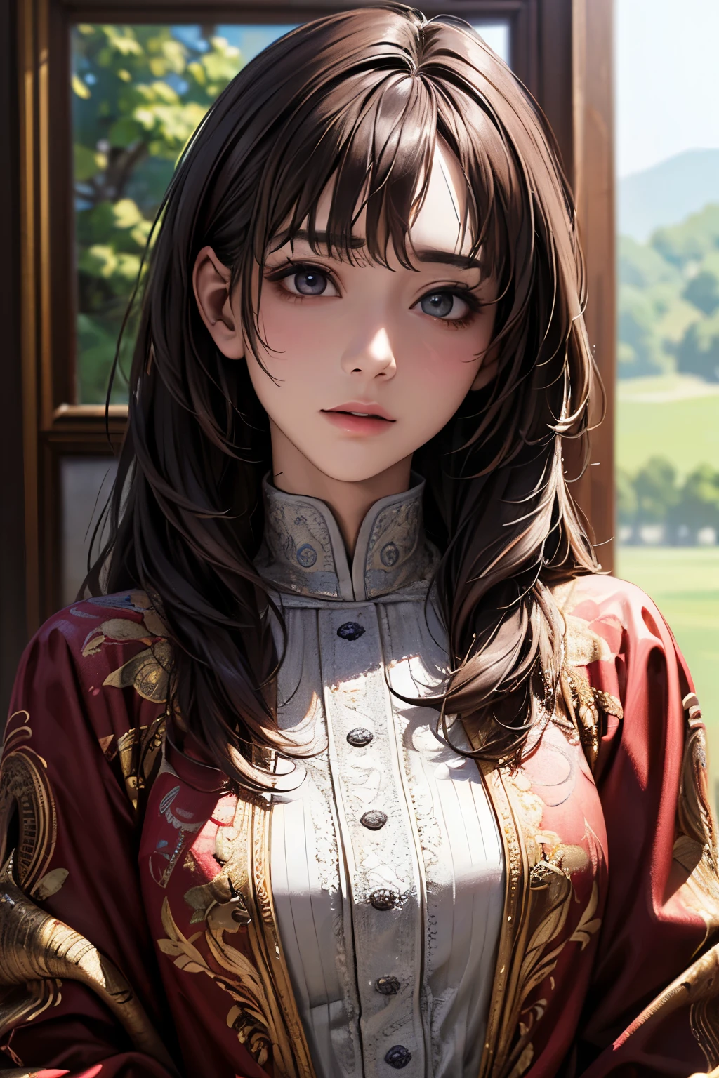 ((Highest quality)),(超High resolution),(Very detailed),(Detailed Description),((The best CG)),(masterpiece),Ultra-detailed art、(Highest quality、8k、32K、masterpiece)、(Realistic)、(Realistic:1.2)、(High resolution)、Very detailed、Very beautiful face and eyes、1 female、((:1.3))、Tight waist、Delicate body、(Highest quality、Attention to detail、Rich skin detail)、(Highest quality、8k、Oil paints:1.2)、Very detailed、(Realistic、Realistic:1.37)、Bright colors、