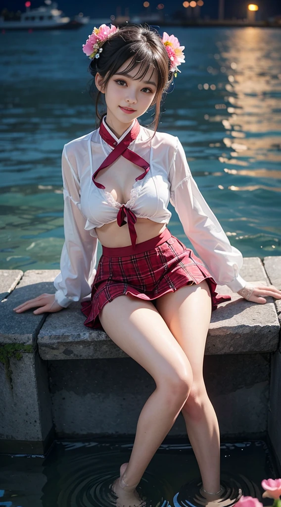 There is a woman wearing red underwear and a plaid shirt, wear a skirt, Thigh close-up, Lovely, mini skirt, A female student posing, Show your thighs!!!, Touch her clothes, A teasing smile, , Legs and thighs photos, asuka underwear set!, Lingmei you today, mini skirt, Legs take up your perspective, Moonlight Charm，Sea of Flowers，Quiet and peaceful。在Sea of Flowers里，girl dancing in costume，shake 。She is wearing a pink Hanfu，The skirt flutters，Like a blooming peony。butigal，Bright Eyes，Shine like a star。She treads the water barefoot.，which has ripples，It&#39;s like a fairy descending to earth。站在月光和Sea of Flowers背景下的女孩，More elegant and dusty，one person々Let yourself be immersed in this beautiful picture。Every move she makes is like a beautiful dance.，仿佛融入了这片Sea of Flowers，Express the beauty of ancient style。