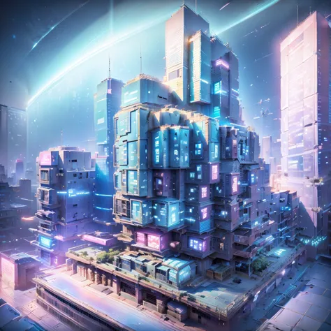 a beautiful japanese cyberpunk city, detailed futuristic cityscape, neon-lit skyscrapers,glowing holographic displays,advanced t...