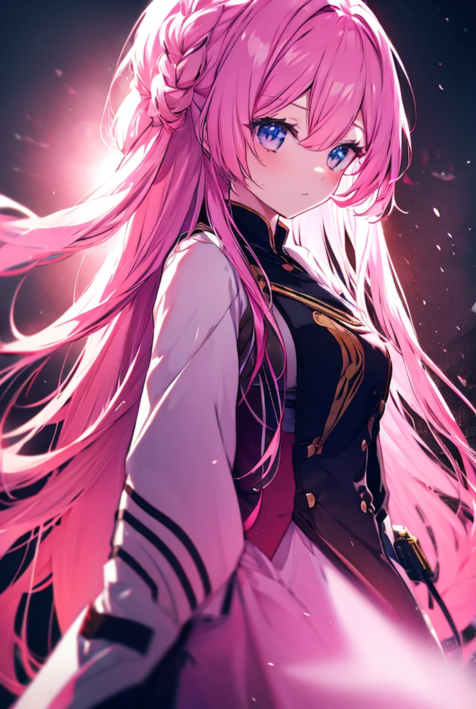 One person, High resolution, Long Hair, Character profile, Cinematic light effects, Anatomically correct, Pink hair on the right
