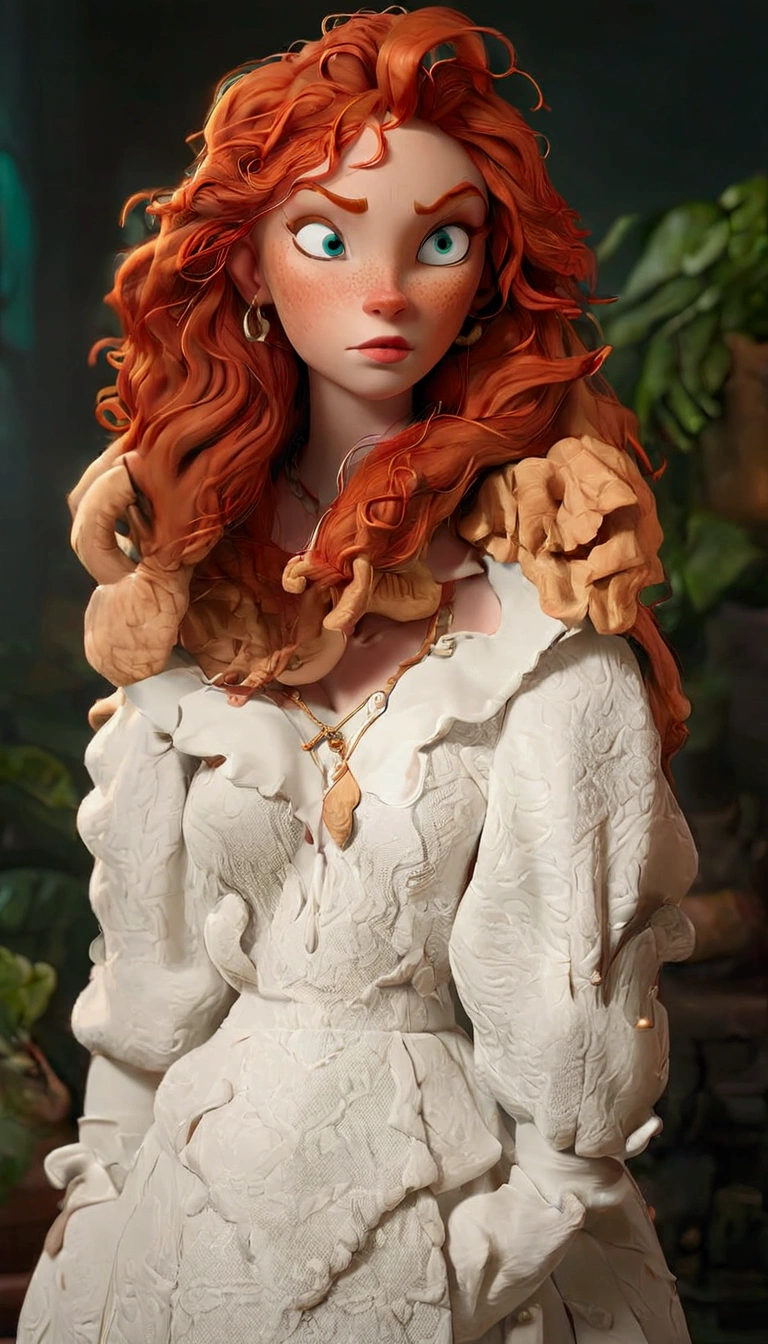 a close up of a woman with red hair wearing a white dress, with curly red hair, red haired goddess, curly red hair, ginger wavy hair, long ginger hair, red curly hair, flowing ginger hair, long curl red hair, she is redhead, ginger hair, beautiful redhead woman, redhead woman, curly copper colored hair, wild ginger hair, redhead girl