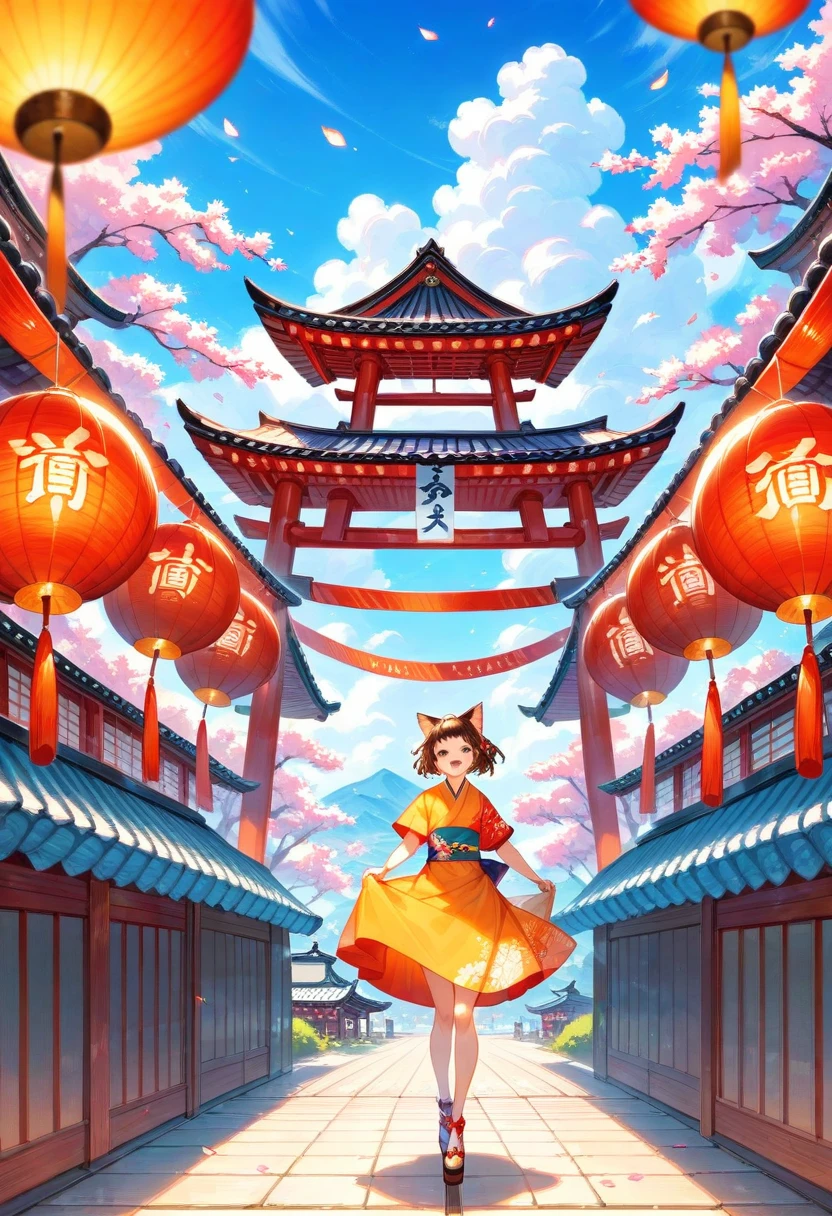 rating_safe, score_9, score_8_up, score_7_up, score_6_up, score_5_up, score_4_up, hires, source_furry, cover page, top quality, best quality, High-quality illustrations, masterpiece, super high resolution, detailed background, girls, japanese festival, absurdres, perfect anatomy(kemono)(furry anthro)happy,