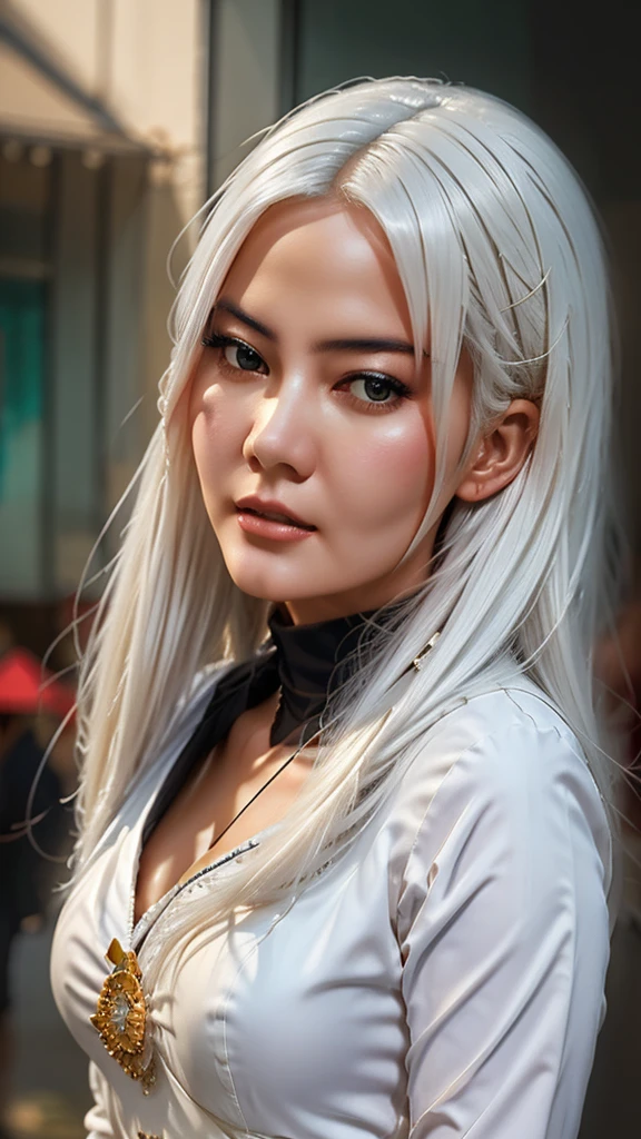 a close up of a woman with white hair and a white mask, beautiful character painting, guweiz, artwork in the style of guweiz, white haired deity, by Yang J, epic exquisite character art, stunning character art, by Fan Qi, by Wuzhun Shifan, guweiz on pixiv artstation