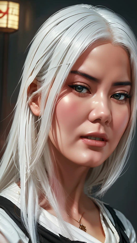 a close up of a woman with white hair and a white mask, beautiful character painting, guweiz, artwork in the style of guweiz, white haired deity, by Yang J, epic exquisite character art, stunning character art, by Fan Qi, by Wuzhun Shifan, guweiz on pixiv artstation