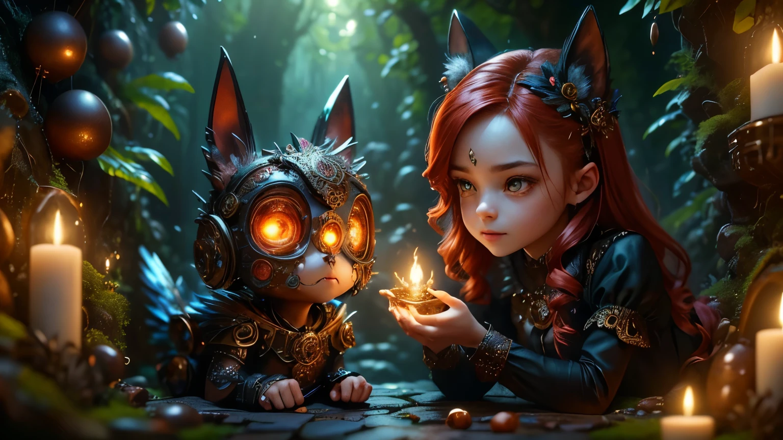 (Best Quality,4k,8k,High resolution,masterpiece:1.2),ultra detailed,(realist,photorealist,photo-realist:1.37),devil boy and girl holding hands,beautiful detailed eyes,beautiful detailed lips,Demonic atmosphere,Playful and mischievous expressions,dark and mysterious background,night atmosphere,gloomy lighting,sharp focus,dynamic poses,Whimsical and colorful illustrations,Creative Shading Techniques,fantasy art style,vivid colors,contrast between light and shadow,supernatural powers,Enchanted Forest,Outfits in dark tones,cute and mischievous facial features,Cartoonish but detailed representations,flaming red hair for the boy,long and loose hair for the girl,detailed and intricate accessories on their outfits,Magic sparks and sparkling effects around your hands,subtle hints of mischief in their expressions,Cheerful and mischievous atmosphere,amazing attention to detail,little devil horns on their heads,Curled tails wrapped around their hands,demonic wings,evil smiles,bright yellow eyes,dark and mysterious aura,Whimsical and dreamlike atmosphere,fantastic elements,Enchanted Forest as the backdrop,Playful interaction between boy and girl,expressive emotions,Imagination at its finest,Captivating and dynamic works of art,A celebration of the supernatural,unleashing its magical powers,creating a sense of wonder and adventure with every stroke,artistic interpretation of an otherworldly bond between a boy and a girl demons