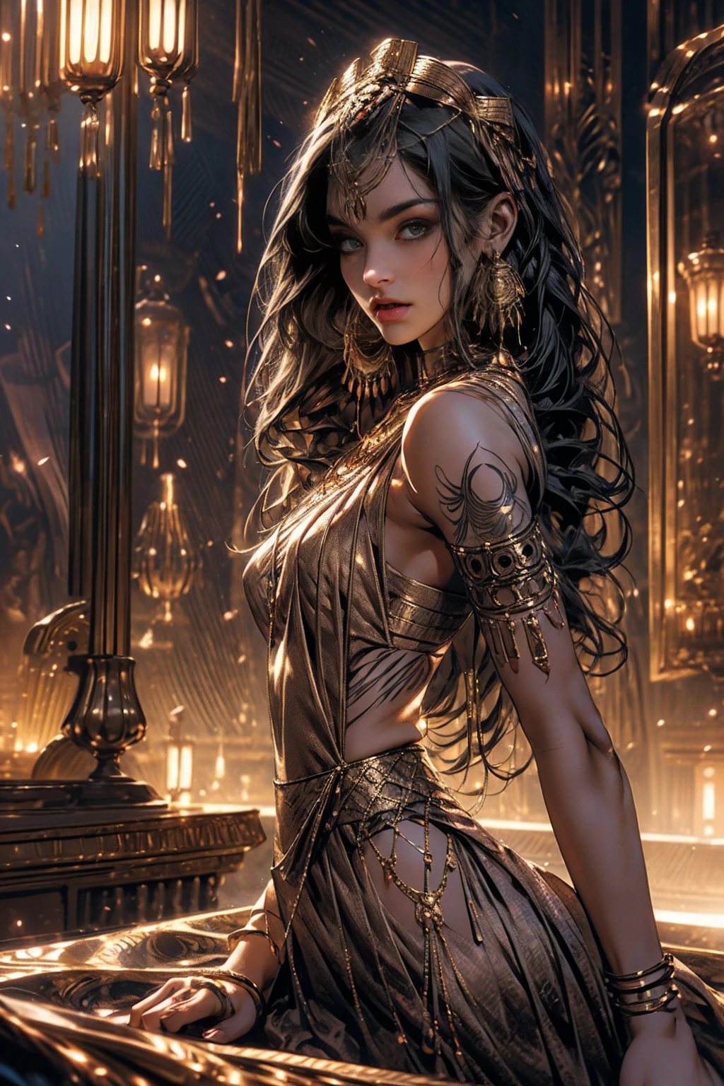 Best CG Wallpapers，Very detailed and meticulous CG work，succubus tattoo写实作品，best photo，quality, Clear picture quality，8k，Advanced Pixels，clear focus，Ultra high resolution large in size files， alone, intricate details, color difference，Studio Lighting Effects，Indoor Dimming，Natural dimming，（Simulate lighting effects：1.1）He has a spade tattoo on his lower abdomen.(succubus tattoo)mature sexy sister style woman，short blonde hair，Short-haired girl，Neat and realistic hairstyle，Be careful with your hair（Premium Detail Hair：1.3）big pair, good eyes，A pair of crooked eyes，elaborate eyelash makeup, thin eyebrows, very detailed eyes，Your lips are red.，Sexy Big Red Lips， red face, exquisite face makeup , pretty face, perfectly balanced face,egg shaped face（Advanced facial details：1.1）Very sexy S-shaped body,perfect body curves,saturated, large in size，Big chest and thin waist，The ultimate sexy snake waist,firm hips，sexy peach butt,A figure with perfect proportions，Moisturized skin texture（High-quality skin details：1.1）color，Dog Chain Collar，ear pacifier ring，waist chain，handcuffs，leg cuffs，큰 lying in bed서，Tied to the bed for tuning，Gold leaf sexy pajamas，Lace pajamas，Black Suspenders，lying in bed，金箔series，of the photo，series，Small tattoo，The tattoo is only on the lower abdomen.，saturated scene display，Panoramic view of female slave works，The slave girl works，adult works，real photo，realism，Clear and truthful work，Sense of detail