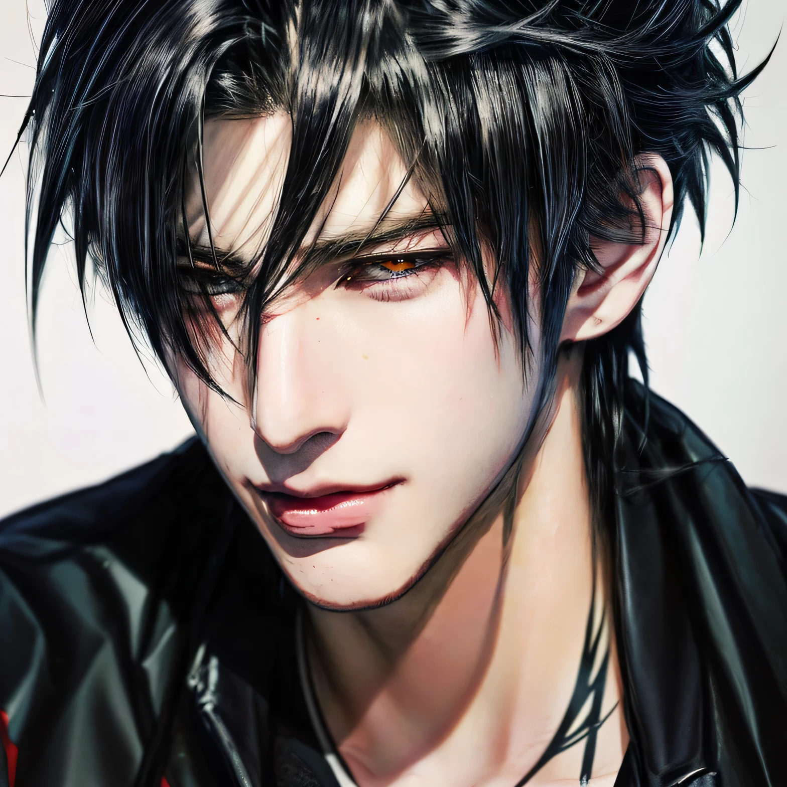 anime guy, male anime style, digital anime illustration, anime style character, anime realism style, handsome japanese demon boy, detailed anime character art, detailed digital anime art, realistic anime artstyle, artwork in the style of guweiz, anime style portrait, handsome anime pose, made with anime painter studio, tattoos, handsome, hand behind his head