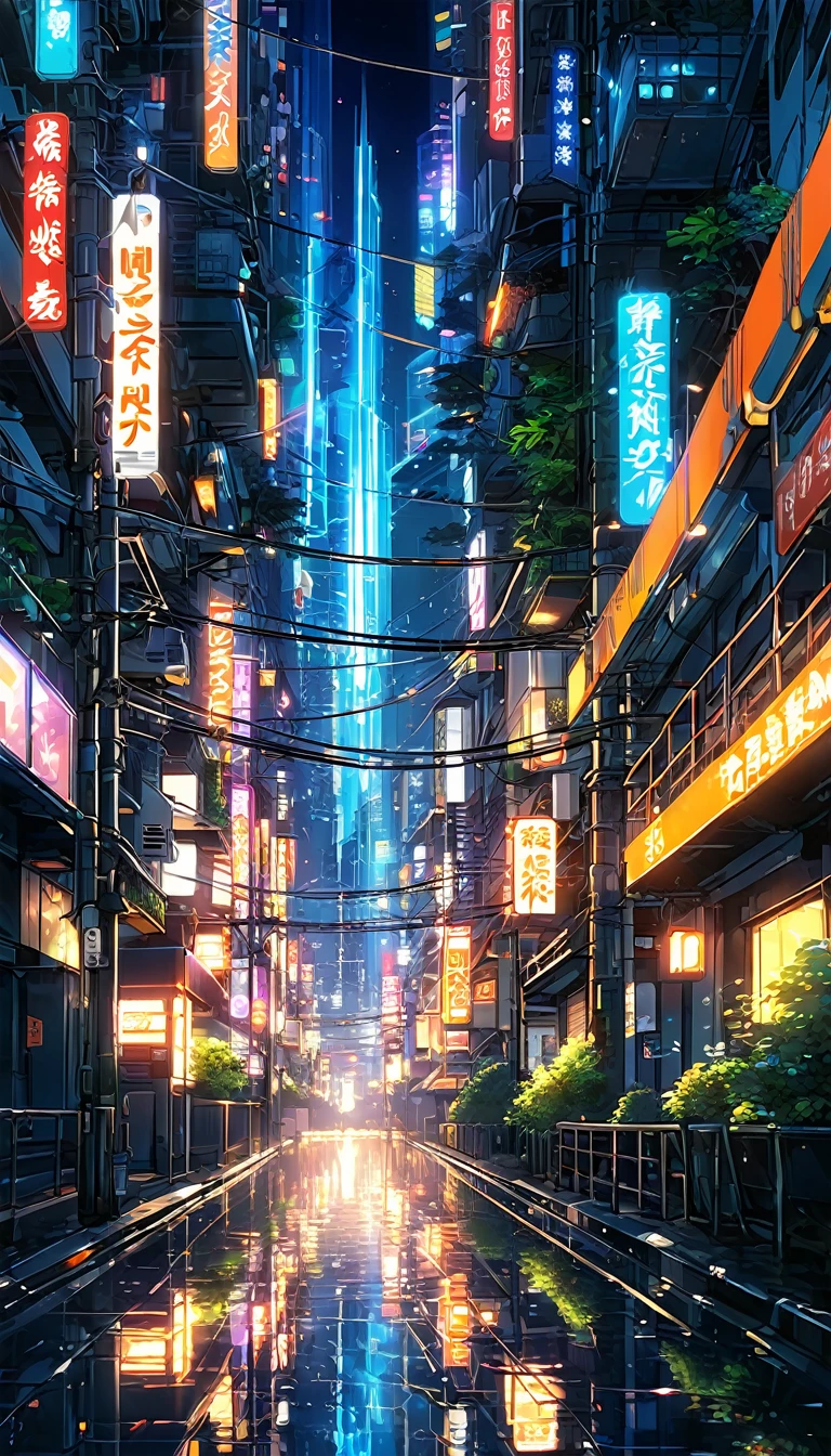 urban, abstract urban, shining light, shining urban lights, anime graphics, brilliant, intricate, detailed, masterpiece, 8k