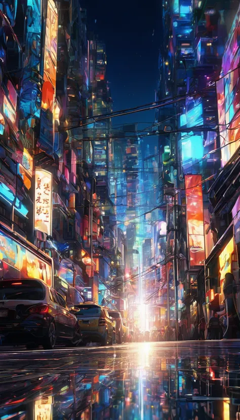 urban, abstract urban, shining light, shining urban lights, anime graphics, brilliant, intricate, detailed, masterpiece, 8k