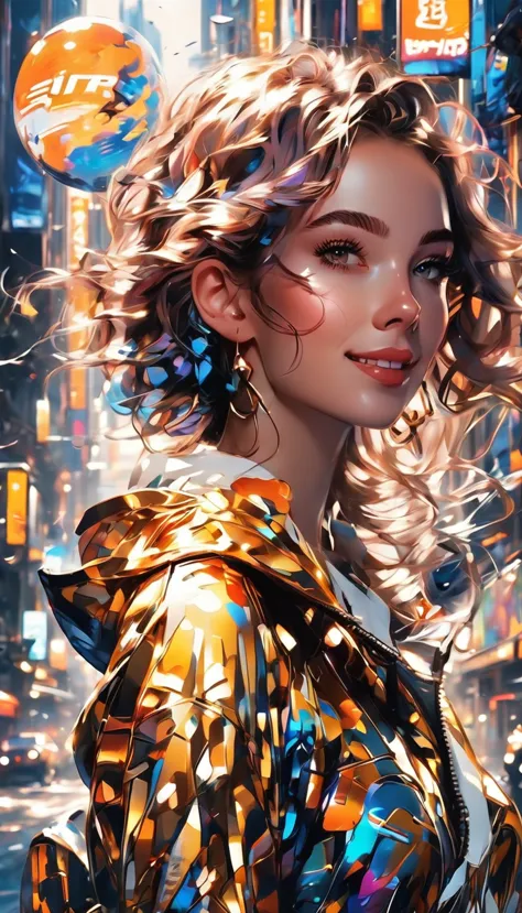 1girl, urban, abstract urban, shining light, shining urban lights, anime graphics, brilliant, intricate, detailed, masterpiece, ...