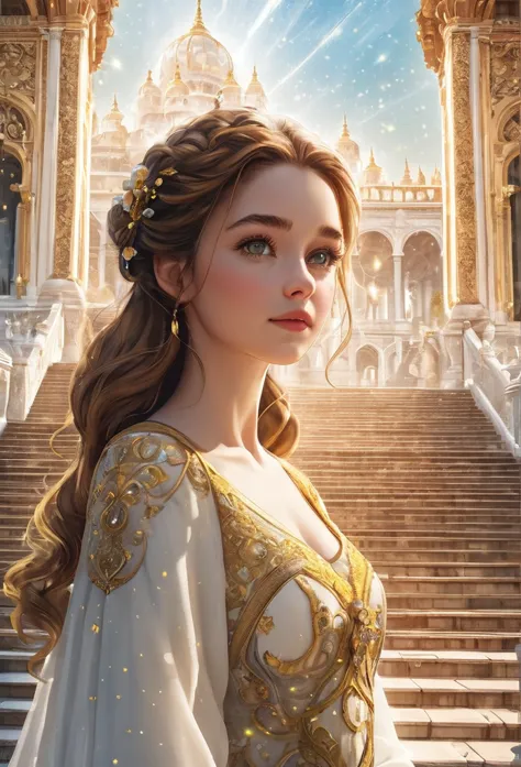 animated movie, best illustration, (1 girl:1.3, belle from beauty and the beast_beautiful appearance), a body made of light, clo...