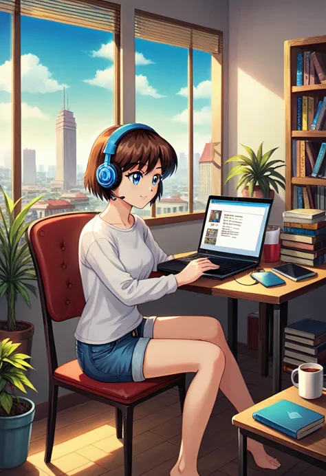 alone, lofi artstyle, lofi art, city, town, 80s anime style, retro, lo-fi, masterpiece, best quality, (extremely detailed cg uni...