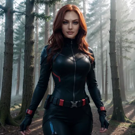 (best quality), (ultra-detailliert), (master piece), (hight resolution), 16k resolution, 1 woman, 20 years old, black widow, bla...