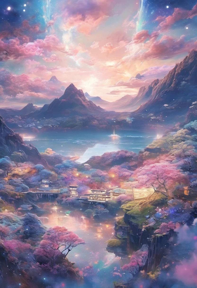 Beautiful galaxy dreamscape,Soft and surreal colors,(Highest quality,4K,High resolution:1.2),Very detailed,Impressionist style,starry skies,dream-like雰囲気,Gentle moonlight,Space Pattern,Peaceful atmosphere,Subtle changes,Sublime Beauty,dream-like環境,Quiet Peace,,A tranquil and otherworldly landscape,Sublime Sky Background,Calm and graceful,Subconscious Journey,Cosmic Inspiration,Vibrant and captivating colors,dream-like抽象化,A magical and enchanting sight,Deep amazement and awe,lucid dream,Galactic Dreamscape,A relaxing and introspective experience,bright shining star,Blissful state of mind,Cosmic Whispers,Mysterious and enchanting,Just drifting away.I would prefer that there are no people in the image、dream-likeロマンチック, dream-like雰囲気とドラマ, とても魔法的でdream-like, dream-likeシーン, 幻想的でdream-like雰囲気, dream-like、Fantastic,