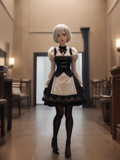 adult luna the first descendant: nier:beautiful cosplay of 2b from automata、a woman cosplaying as 2b、caucasian skin、cao cao、2、en...