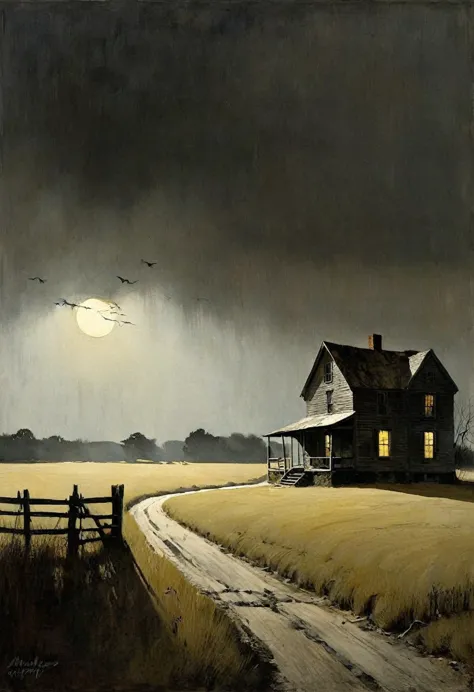 jeepers creepers. andrew wyeth's art features a muted color palette and dry brush technique that creates a calm animation feel. ...