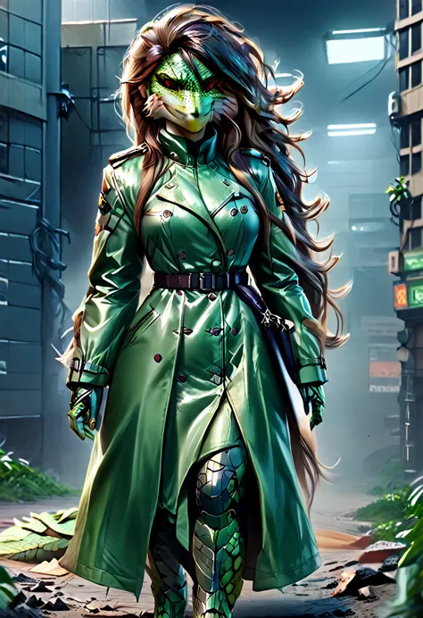 lizard,reptile,gex the gecko,woman,spy suit,trench coat,jade scale skin,sexy mood,infiltration,metal gear,splinter cell,lady,gun...