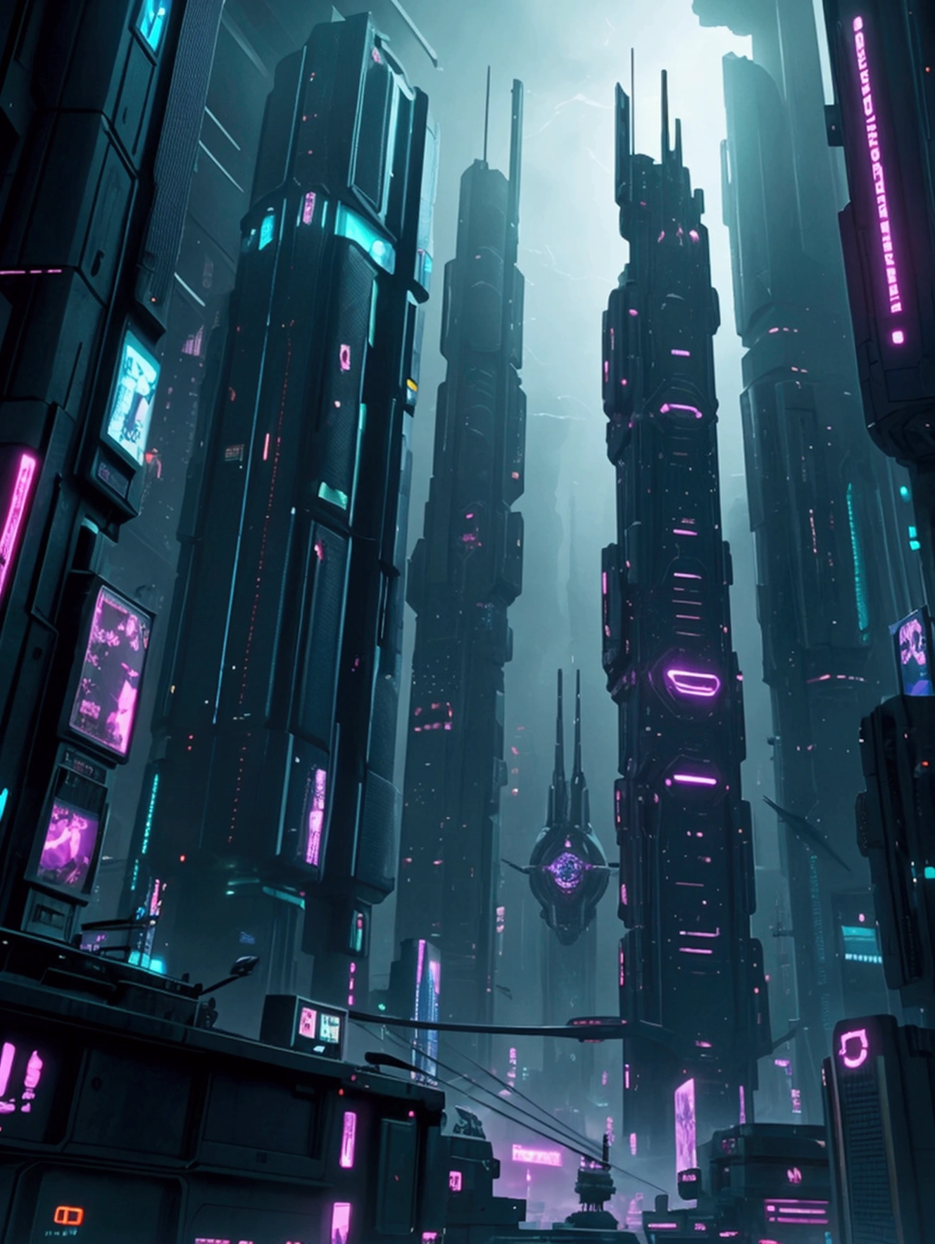 A futuristic city, cyberpunk, stop motion style