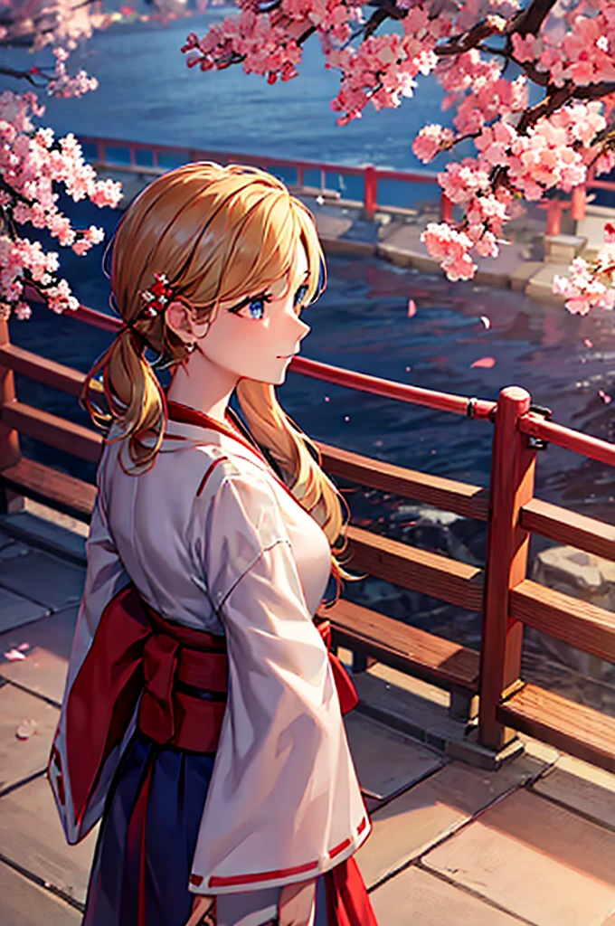 best quality, masterpiece, highres, solo, {hood_azurlane:0.90}, {white kimono:1.35}, {red hakama:1.35}, {wide sleeves:1.20}red ,japanese parasol, red maple trees, outdoors, dynamic pose