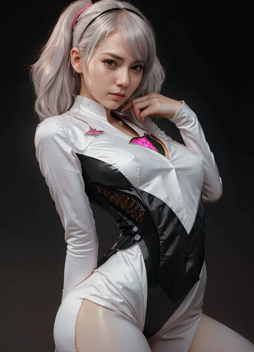 a close up of a woman in a white and pink suit, krenz cushart and artgerm, ross tran 8 k, ross tran style, ross tran!!!, cute an...