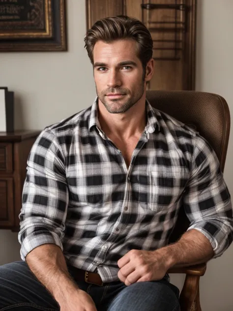 hair, portrait of a ruggedly handsome paladin, muscular, half body, masculine, mature, retrato de un joven, muscular very handso...