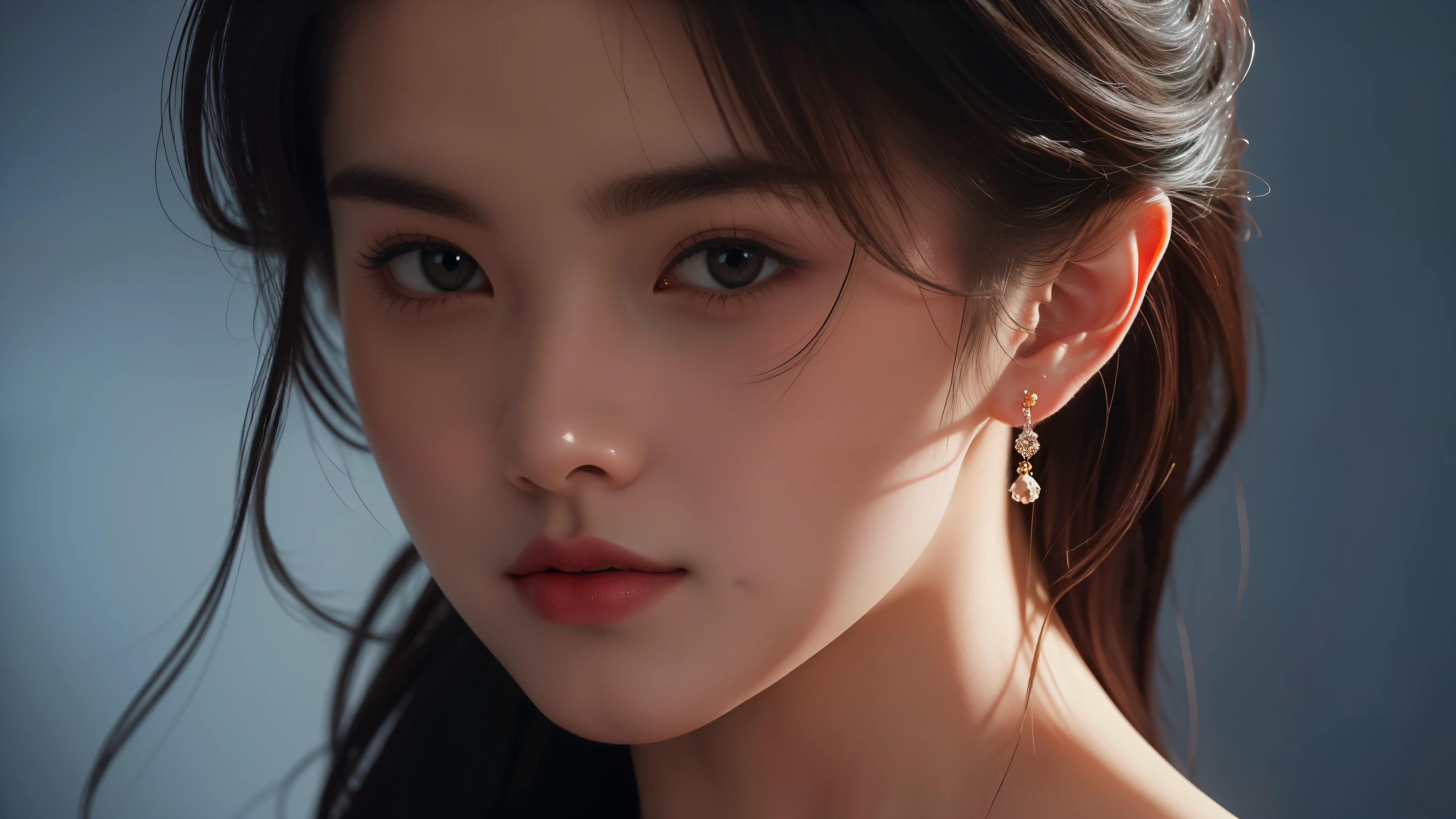 The portrait artwork of a beautiful girl with the theme of light and darkness, ultra-sharp CG at 16k resolution, a masterpiece, Excellent image quality, Very delicate), (Great light and shadow, Exquisite and beautiful), Really smooth skin, Bright face, Displaying near-perfect 18k quality, versatile, lovely.