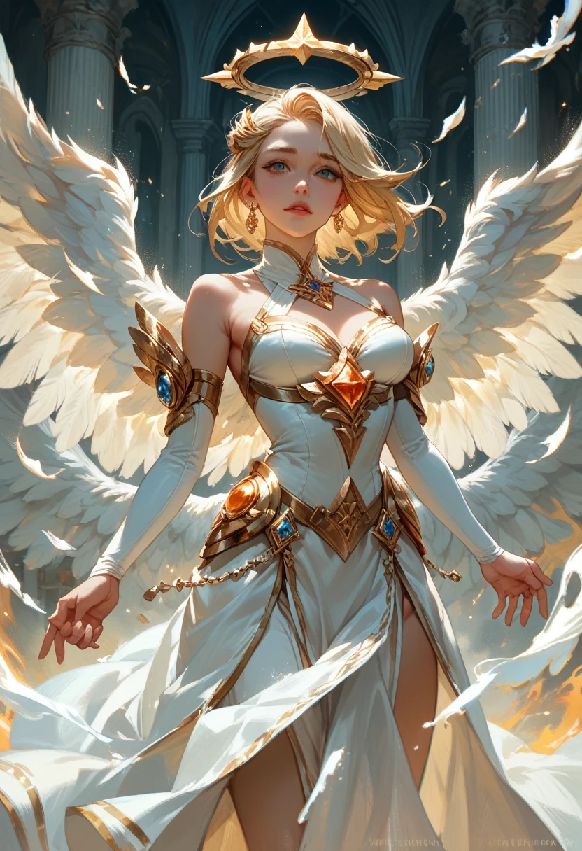 Guardian angel and the divine flame, amazing and impactful image, very detailed and impeccable, 4K definition