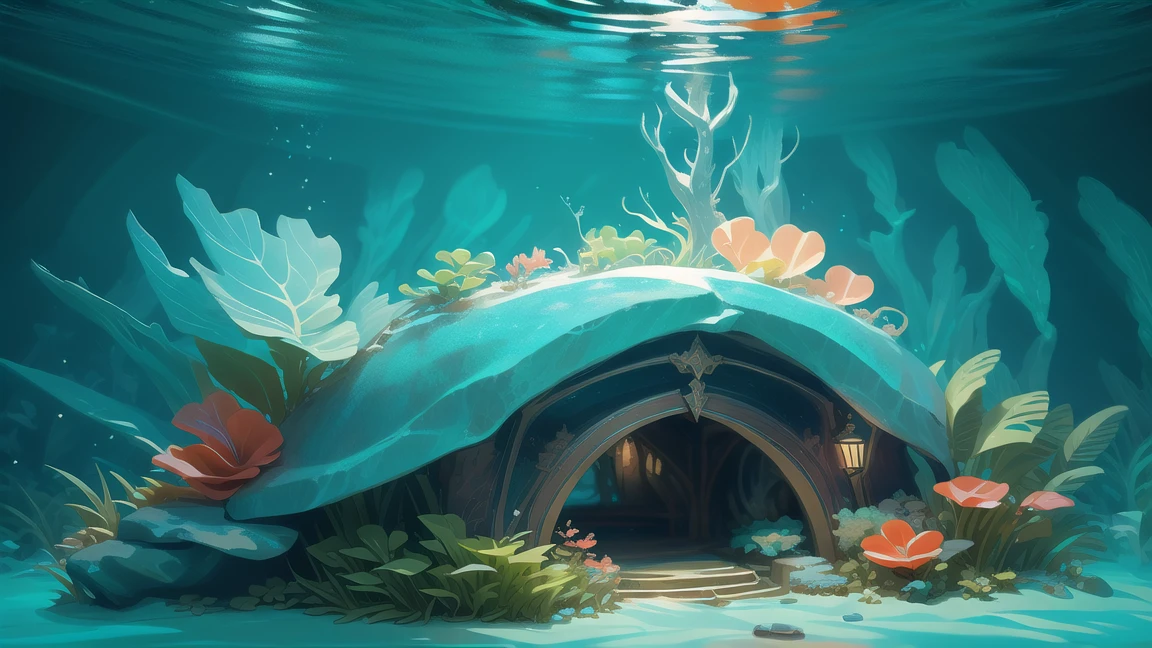 (There are many complex caves), undersea environment, Underwater environment, Underwater scenery, Close-up movie aquatic scene, Underwater scene, Underwater landscape, deep sea landscape, Underwater scenery, deep Underwater scene, Beautiful 3D concept art, Underwater World, incredible depth, Amazing depth, masterpieceUnderwater scene, Fantasy seascape