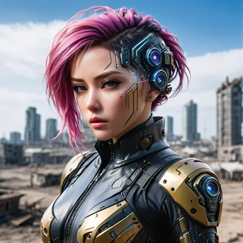 a realistic photo, hdr photo realistic, hyper detailed, very high definition, single woman, wearing a futuristic gel combat suit...