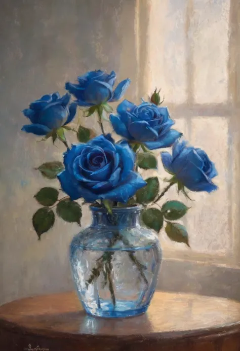 [best quality,ultra-detailed],(expensive,exquisite:1.1),(realistic,photorealistic:1.37),beautiful detailed blue rose,cut crystal...