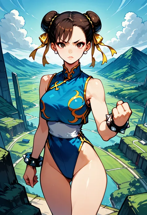 score_9, score_8_above, score_7_above, break, score_9, 1 girl, chun li (\street fighter)\, black fur, brown eyes, makeabove, eye...