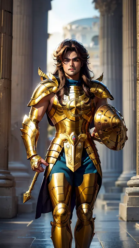 a man, male details, degel libra from saint seiya, masterpiece, best quality, highly detailed raw color photo, sharp focus, 8k h...