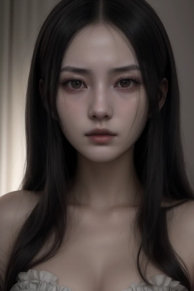 a_girl_with_long_black_hair,yamamura_sadako,detailed_and_realistic_facial_features,beautiful_detailed_eyes,beautiful_detailed_li...