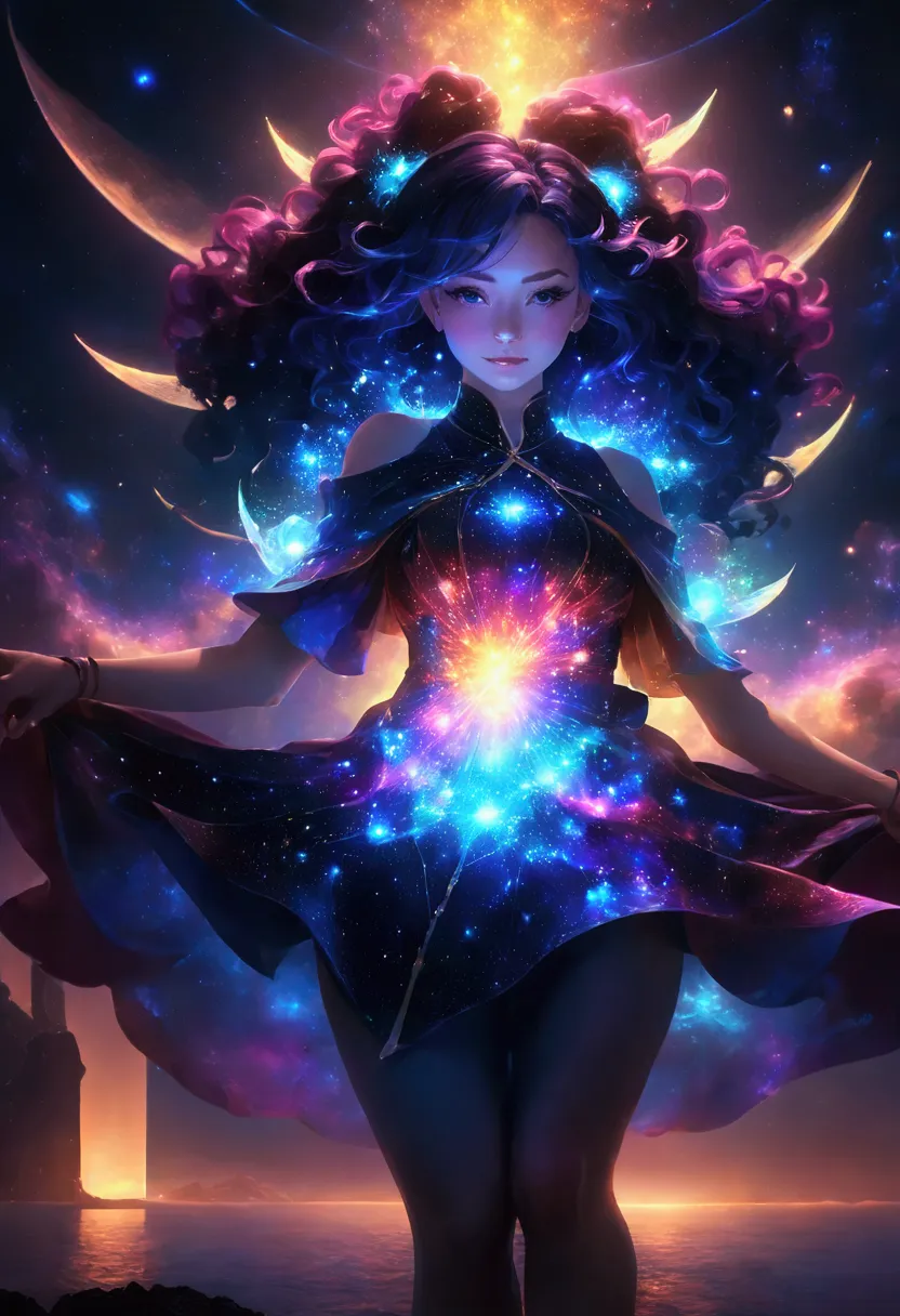 a woman in a dress rossdraws cartoon vibrant, beautiful celestial mage, fantasy art style, rossdraws 2. 5, anime fantasy artwork...