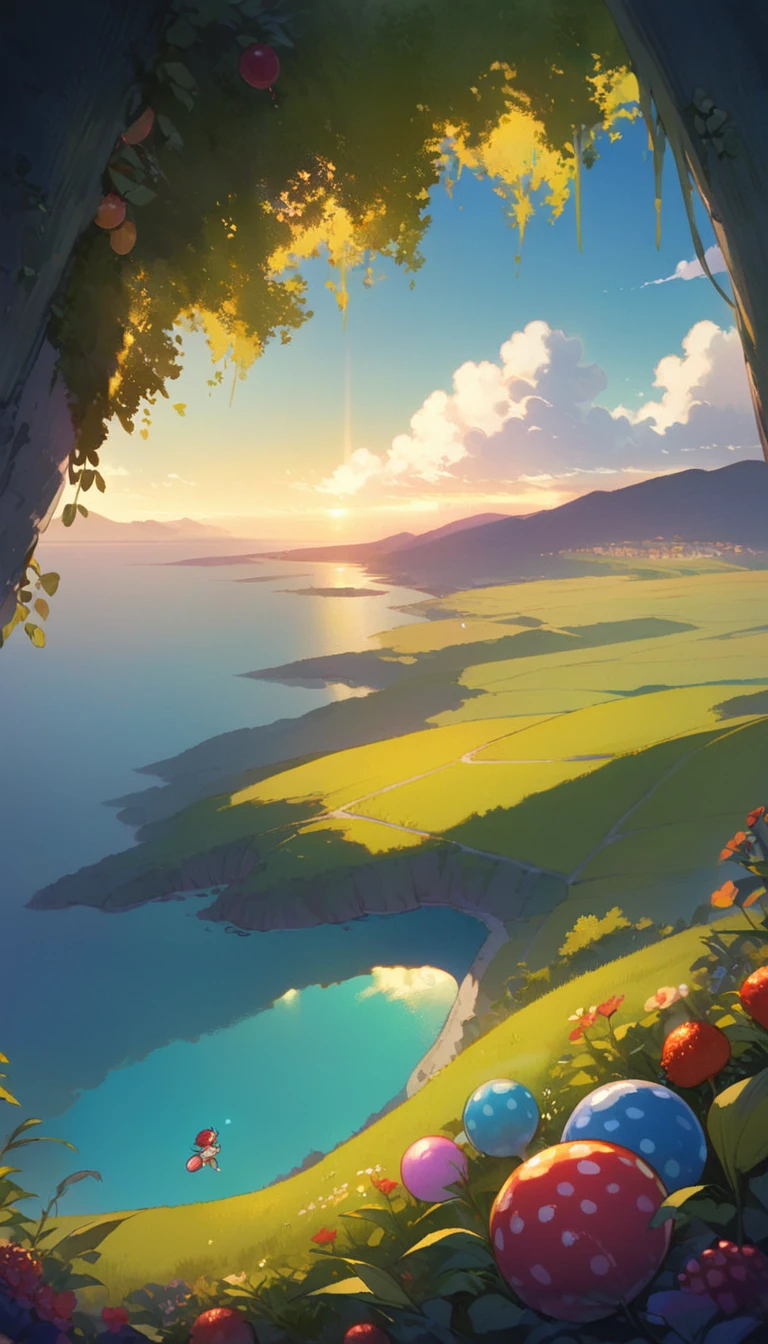 ultrawide landscape aesthetic,summer dream food ,Studio ghibli inspired aesthetic, No People