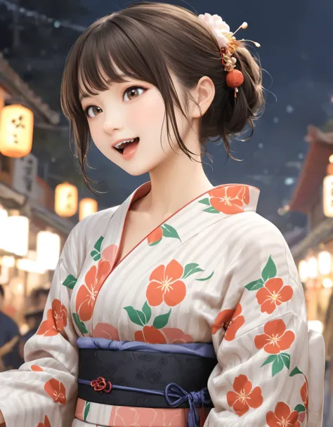 (best quality:1.2), 1girl, yukata, bon dance