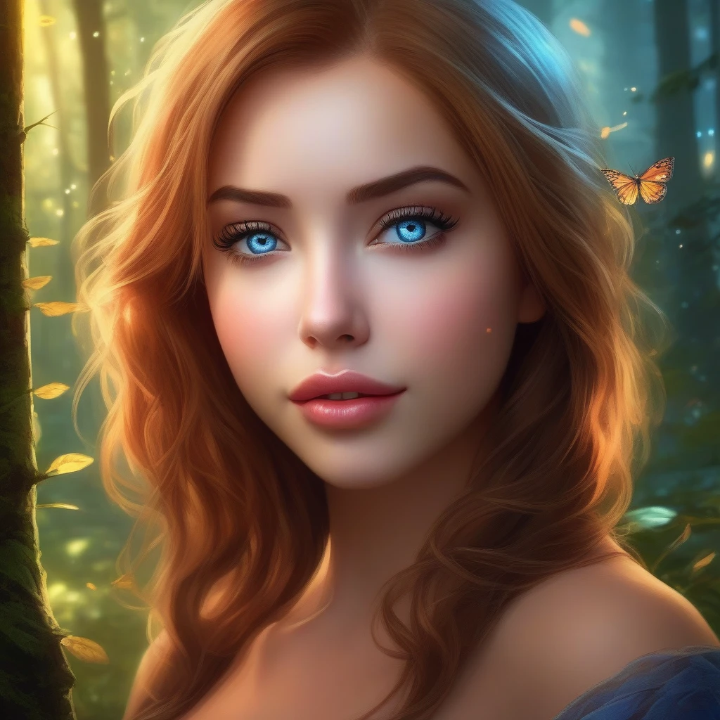 (masterpiece, best quality:1.2), 1girl, inpaint, blue eyes, beautiful detailed eyes, beautiful detailed lips, extremely detailed eyes and face, long eyelashes, delicate, serene expression, intricate fantasy landscape, magical forest, glowing fireflies, moonlight, ethereal, (best quality,4k,8k,highres,masterpiece:1.2),ultra-detailed,(realistic,photorealistic,photo-realistic:1.37),vibrant colors,dramatic lighting