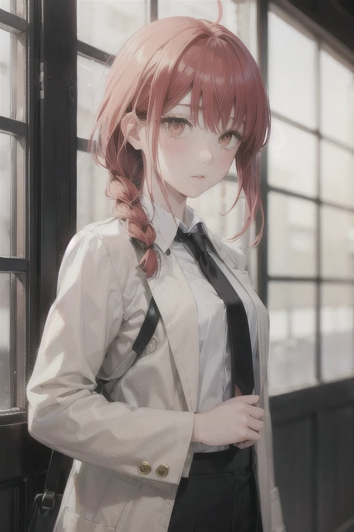 (Highest quality)、(Highest quality)、hand、Expressionless、Strong redhead、suit、Braiding、