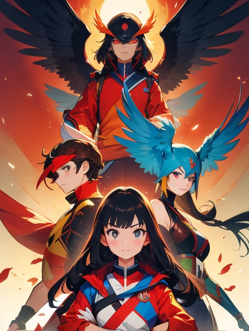 (masterpiece, Highest quality:1.1), Science Ninja Team Gatchaman，God Phoenix，Deadly Firebird，