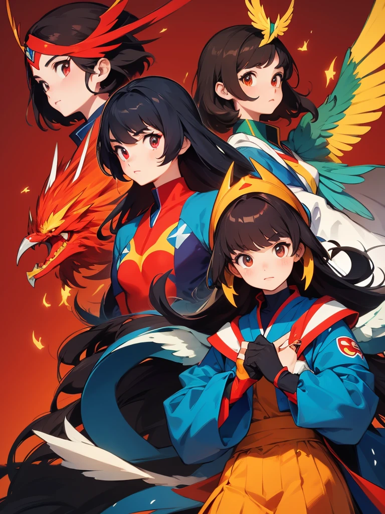 (masterpiece, Highest quality:1.1), Science Ninja Team Gatchaman，God Phoenix，Deadly Firebird，