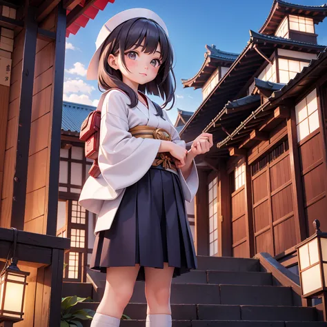 japanese girl priest、japanese cityscape