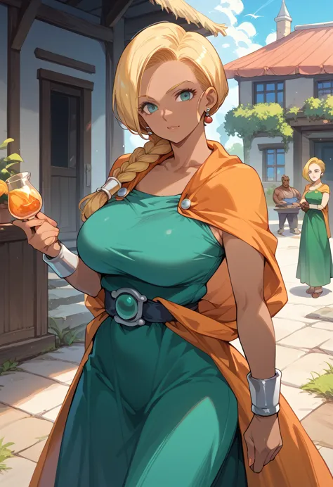 masterpiece,high resolution,highest quality,8k
(dragon quest,bianca whitaker)
(age 25,mature woman,blonde,braid,big breasts)(gre...