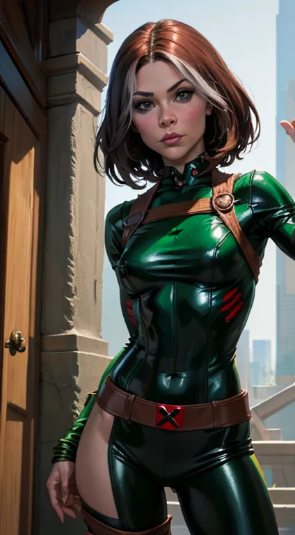 evangeline lily cos-play as rogue from the x-men