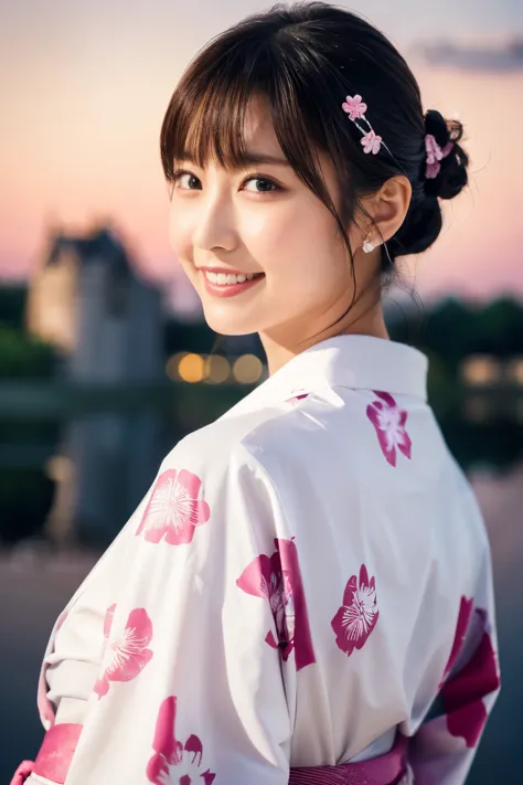 1 person, (wearing a cute pink yukata.:1.2), very beautiful japanese idol portraits, (young face),
(raw photos, highest quality)...