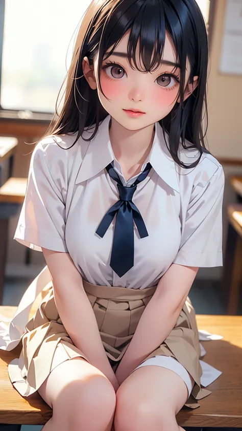 (tabletop, highest quality:1.2), 8k,ld, 85mm, official art, raw photos, absurd, white dress shirt, cute face, close, shooting fr...