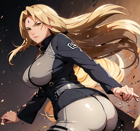 tsunade, tight clothing, maturebody, beautiful  face, sultry posing, marked ass, big buttocks, illustration, high resolution, ul...